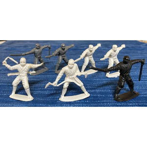 Master of Ninja Figure Lot of 7 Hong Kong Vtg 80s Toys Army Gray White Black 9B